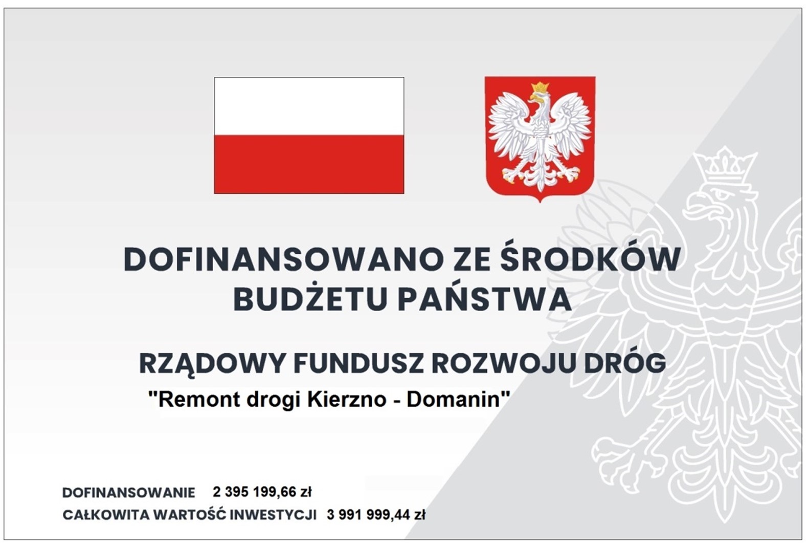 Remont drogi Kierzno-Domanin