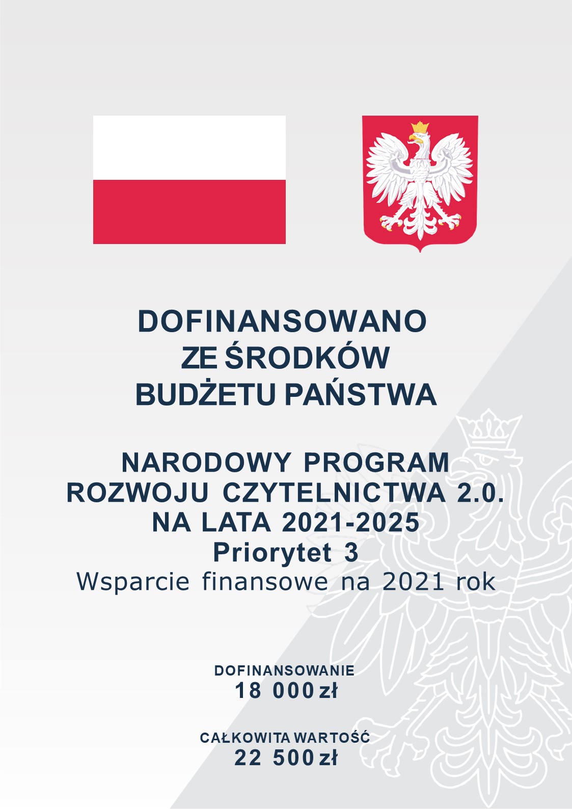 Plakat informujący o dofinansowaniu 