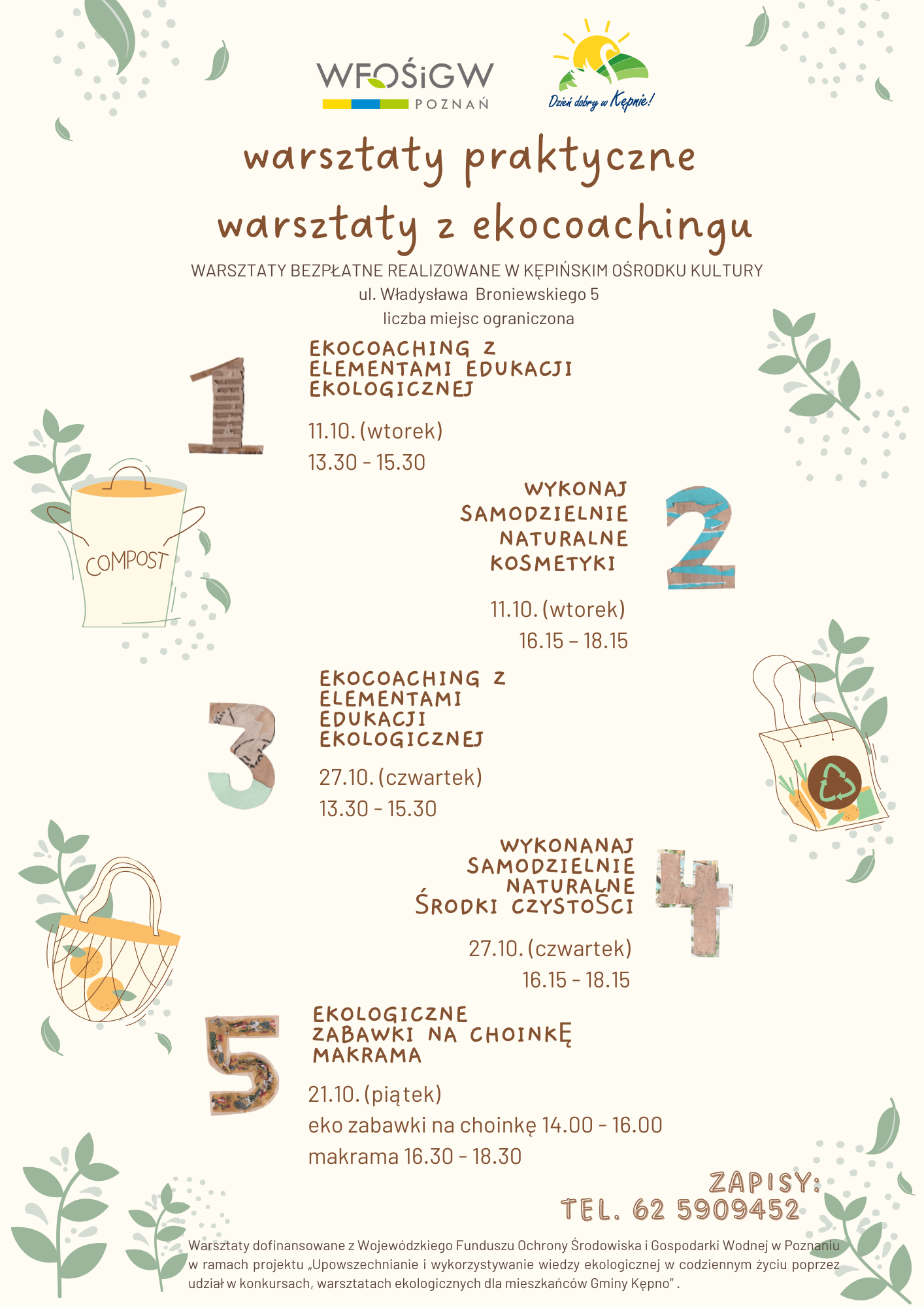 plakat o warsztatach ekologicznych 