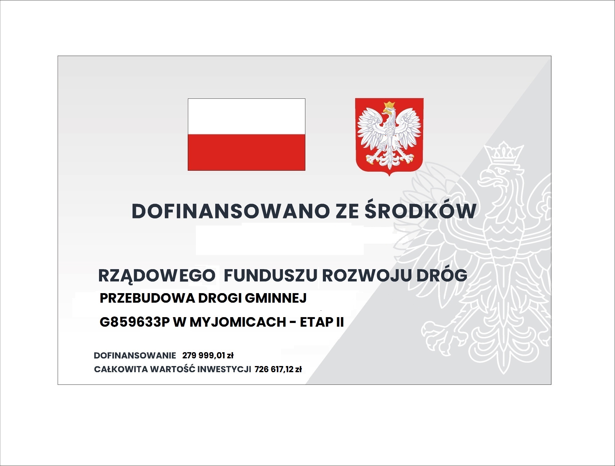 Przebudowa drogi gminnej nr G859633 w Myjomicach – etap II