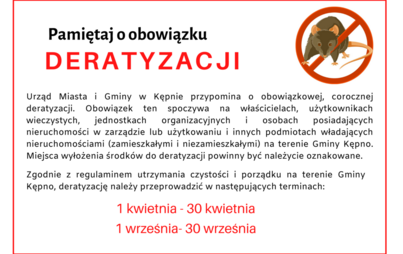 Zdjęcie do OBOWIĄZKOWA DERATYZACJA W GMINIE KĘPNO