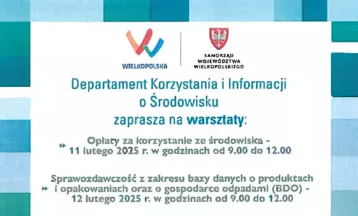 Zdjęcie do Urząd Marszałkowski organizuje warsztaty dla podmiot&oacute;w korzystających ze środowiska