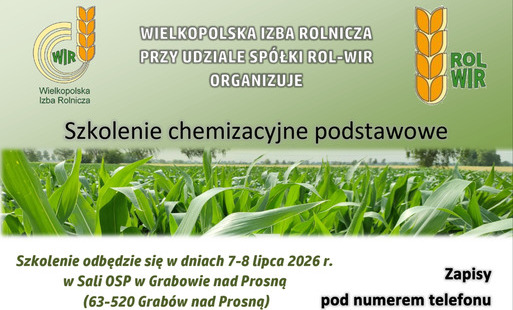 Wielkopolska Izba Rolnicza zaprasza na szkolenie 